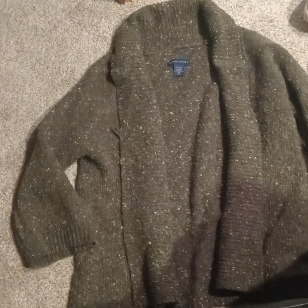 Olive green cardigan